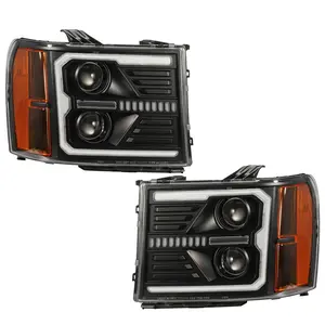 Partsam Headlights for GMC Sierra 1500/1500HD/2500HD/3500HD 2007-2013 Models Left & Right Pair DOT SAE Compliant Waterproof Impact UV Resistant
