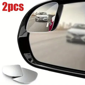 Car rearview mirror auxiliary mirror, two universal frameless blind spot mirrors - wide-angle adjustable auxiliary rearview mirror, enhances visibility and safety on the road