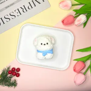 Taba Squishy Scarf Puppy - Cute Dog Wearing Winter Scarf - Soft and Cozy Squeeze Toy for Kids and Collectors