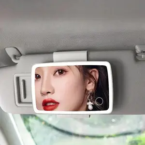 Car Sun Visor Mirror, Adjustable Car Sun Visor Mirror, Car Interior Decoration Accessories for Women, Car Makeup Mirror with LED Light