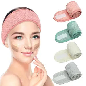 Facial Spa Headband 4 Pack - Ultra Soft Terry Cloth Hair Wrap Adjustable Makeup Headband for Washing Face, Shower, Yoga