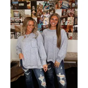 The Vintage Girl Top- Heather Grey