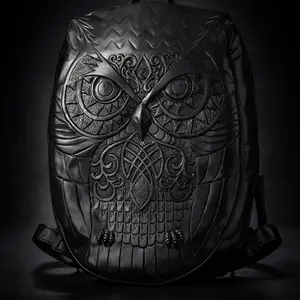 Shadow Owl Thin Backpack Black Edition SKU 3050 Stylish and Durable Design for Everyday Use