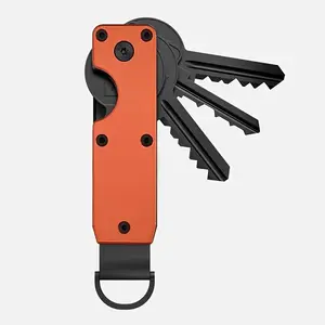 [Holds 2-6 Keys Minimalist Keychain] 1pc Men's Key s Minimalist Aluminum Keychain - Business Style Key Holder - Holds 2-6 Keys,  Aluminum  Construction Clip men's accessories carabiner