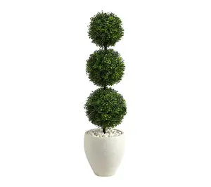 Nearly Natural 3.5' Boxwood Triple Ball Topiary
