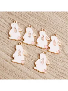 Cartoon Jewelry DIY Accessories, Alloy Oil Drop Rabbit Keychain Pendant Material, Cute Bunny Claw Charm for Crafts and Gifts