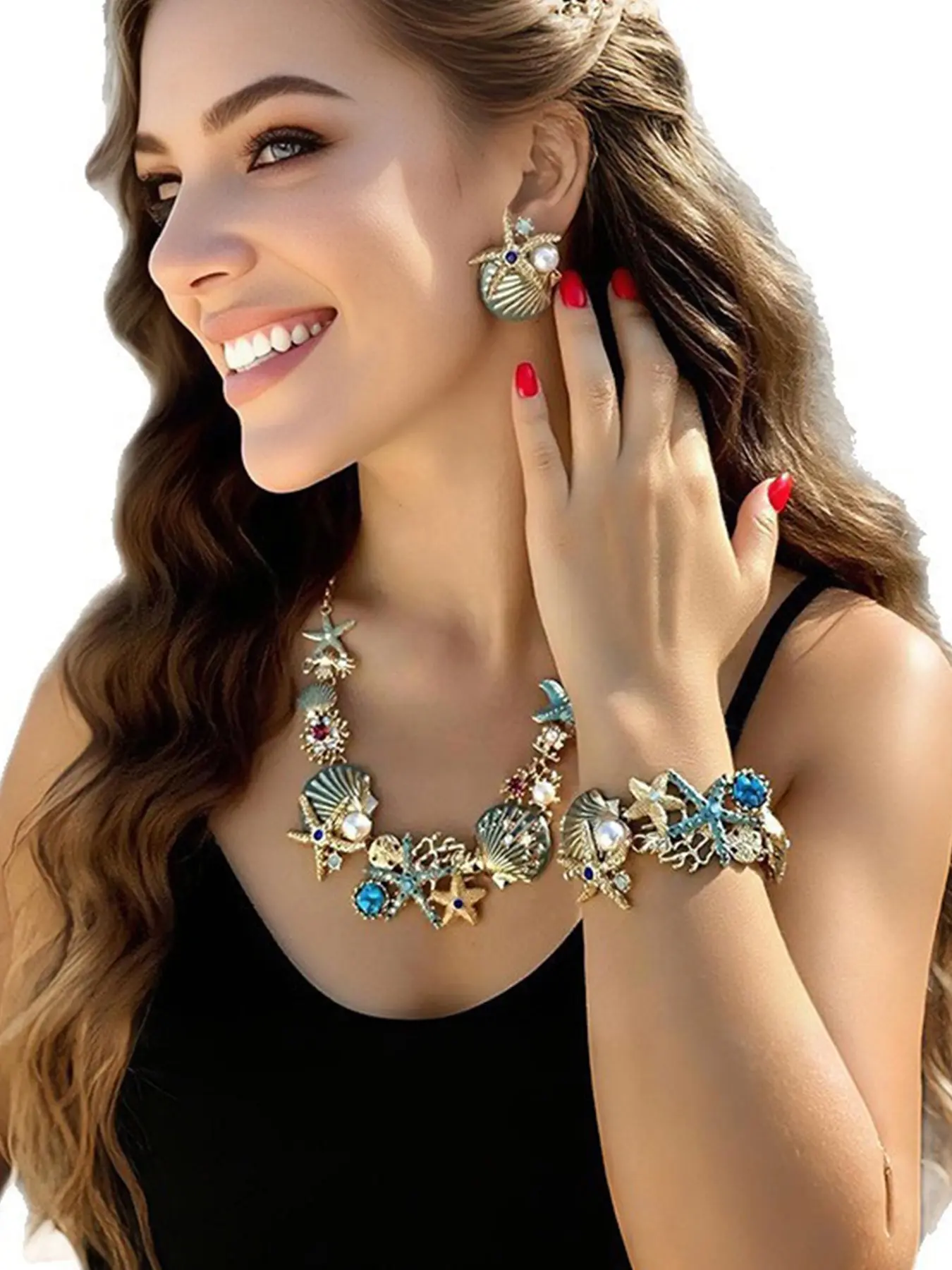 Island Style Beach Vacation Jewelry Set, Bohemian Casual Shell Starfish Ocean Series, Hot Selling Fashion, Fashionable Jewelry Set, Trendy Jewelry Set