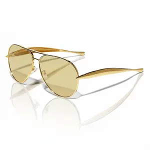 Retro Gold Aviator Sunglasses for Women, Men – Stylish Full Rim Gold Metal Frame 70s Oversized 2026 UV400 Protection, Men's Sunglasses, Accessories for Women