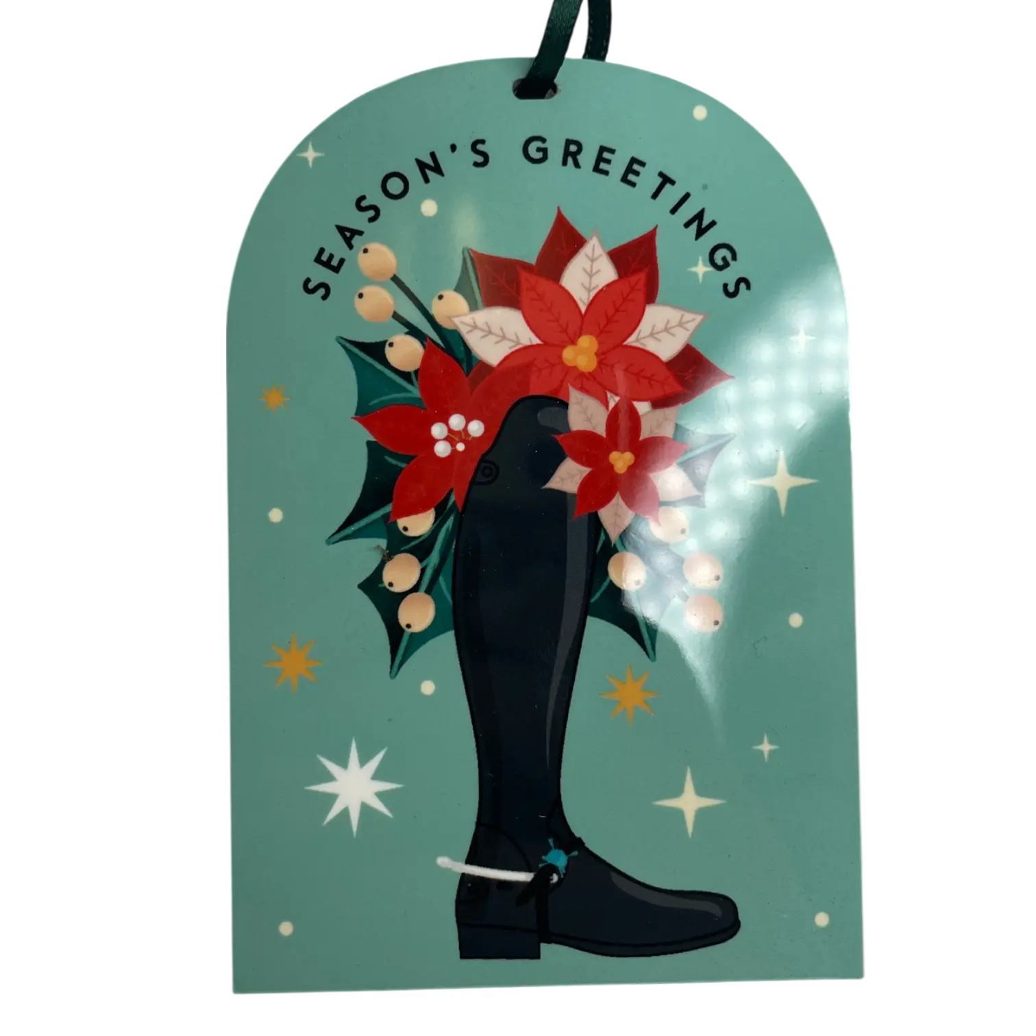 Seasons Greeting Tall Boot Ornament