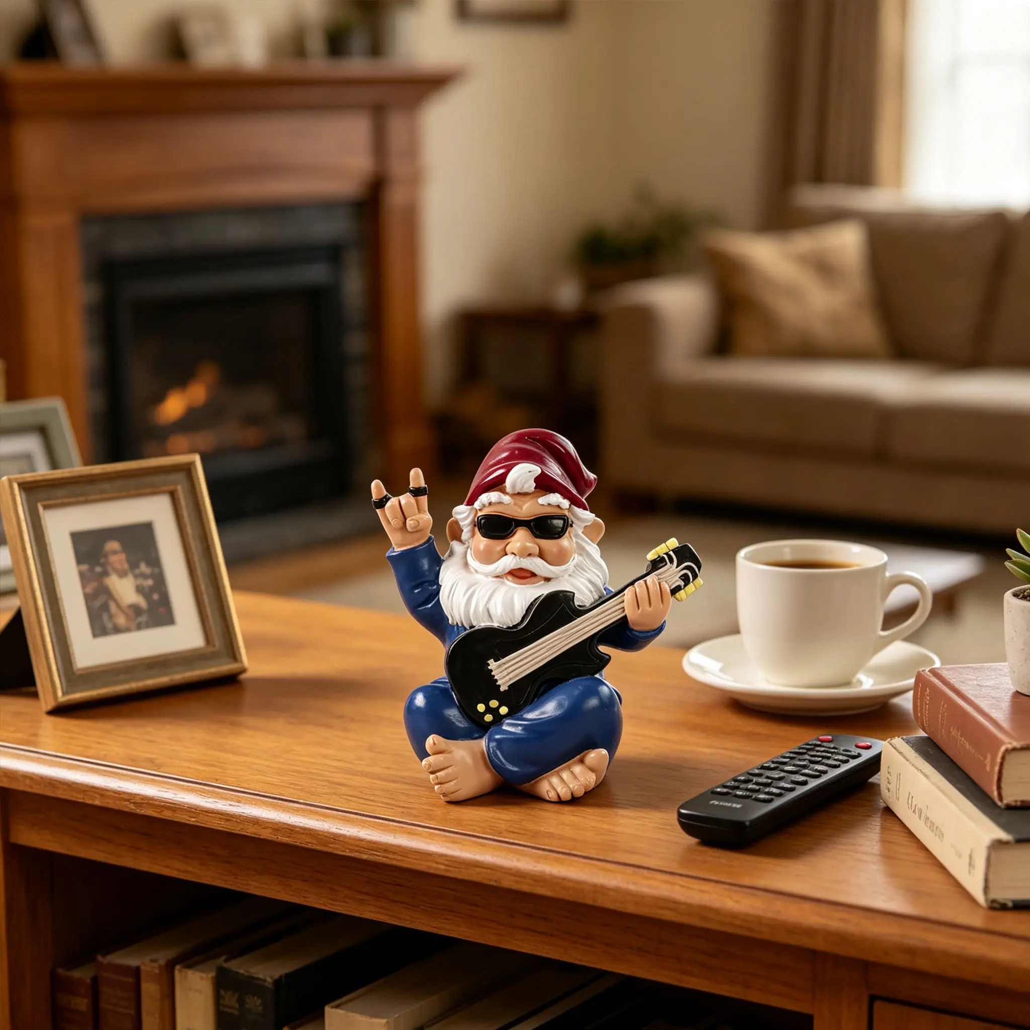 Funny Rocker Gnome Garden Statue - Resin Guitar-Playing Gnome Figurine with Sunglasses, Novelty Outdoor Decor, Unique Home Improvement & Garden Supplies Gift