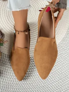 Women's Elegant Plain Round Toe Flat Shoes, Casual Fashion Non-Slip Comfortable Footwear for Home & Outdoor Use All Seasons