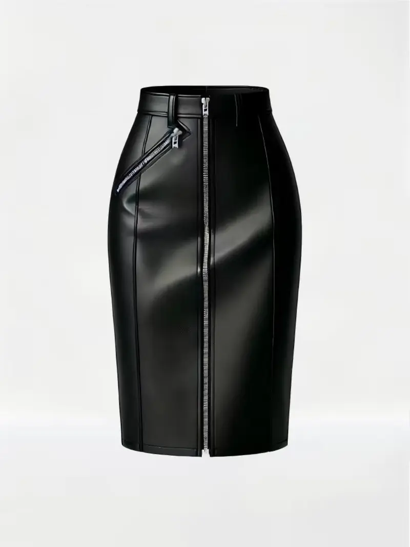 korean fashion overall dress Newly Women High Waist Faux Leather Pencil Skirt Bodycon Skirt Solid S –  GENERAL TYPES STORE