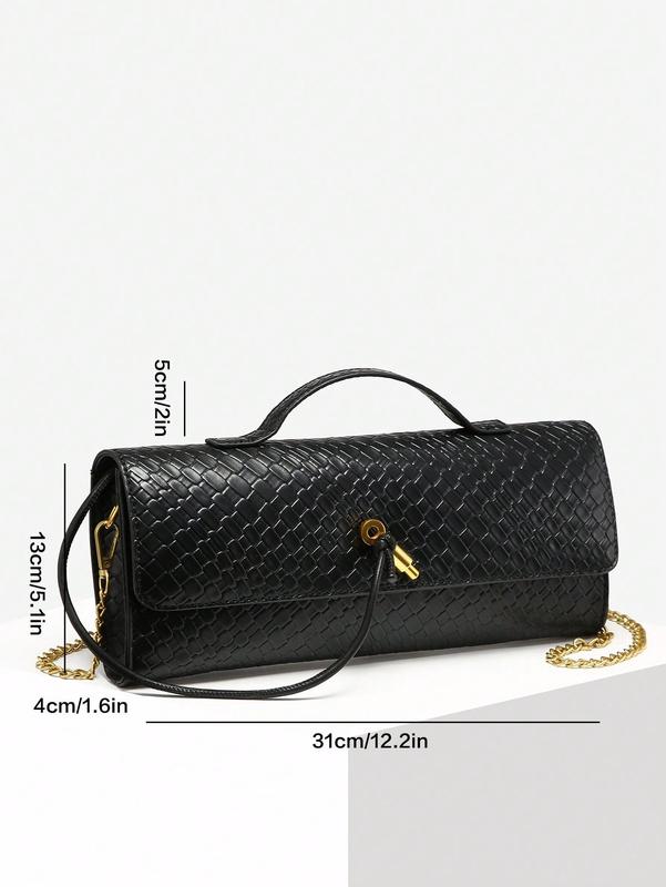 Women Vintage Minimalist Faux Woven Texture Anguera Red Retro Flap Lock Large Capacity Clutch Bag Handbag Shoulder Bag For Evening Parties Daily Wear Fashionable Clutch Bags Party Bags Perfect For Party Wedding Prom Dinner