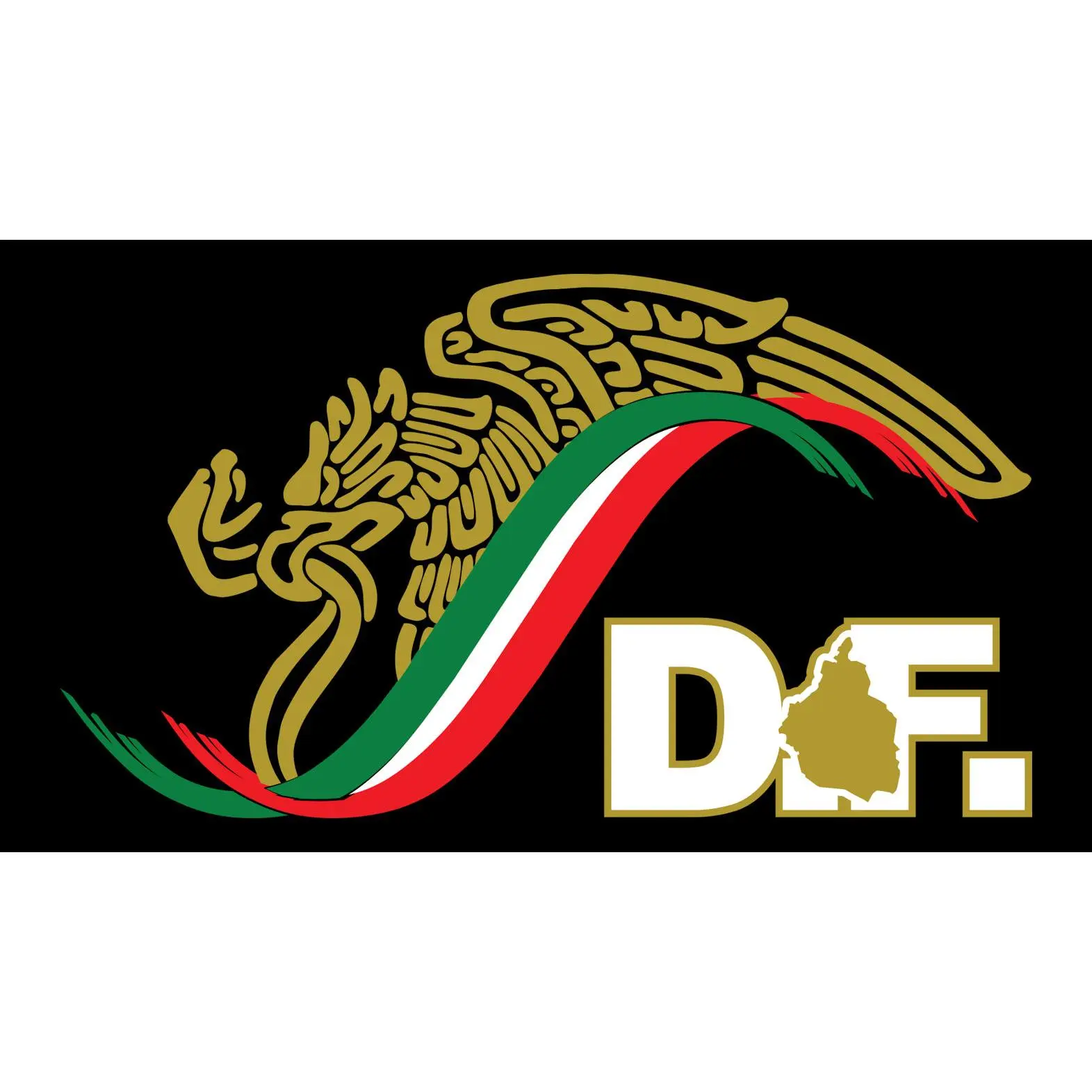Mexico Eagle Distrito Federal Sticker | Car window vinyl sticker decal Gobierno de Mex. Mexico Aguila logo Mexican Flag DF Trokiando