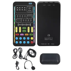 i9 Real-Time Voice Changer with Sound Card – 8 Voice Effects, Plug & Play, Compatible with PC, PS5, Xbox, Switch, Android & iOS