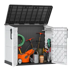 Outdoor Storage Shed 36 Cu. Ft. Garden Storage Extra Large Capacity Weather Resistant Storage Box, Lockable Resin Waterproof Shed for Bike, Garbage Cans, Lawnmowe, Garden Tools