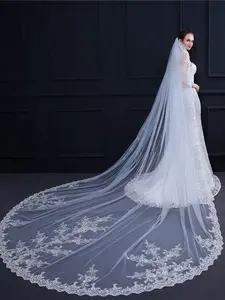 Bridal Wedding Veil with High-End Sequins and Lace Appliqués, Elegant and Atmospheric Design, Perfect for Weddings and Special Occasions