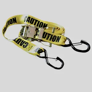 Pair of Caution Tape - 1.5" American Made Ratchet Strap