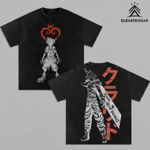 Sora Kingdom Hearts Keyblade Heartless Emblem Graphic Tee, Kingdom Hearts Sora Oversized Cotton Streetwear Shirt, Anime Game Crossover Vintage Style T-Shirt, Keyblade Wielder Aesthetic Unisex Apperal
