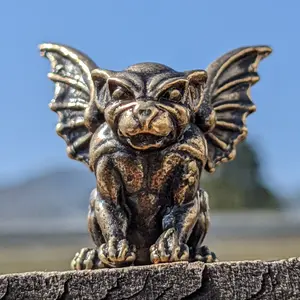 Brass Gargoyle Miniature Statue Figurine Handcrafted Gothic Decor for Collectors Cute Collectible Figurines Handmade in USA Mythology Ornaments