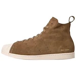 Wales Bonner x adidas Originals Superstar Hi Comfortable Durable High-Top Sneakers Unisex Brown Trending Shoes, House White Official Shoes to Get / Maison Mihara