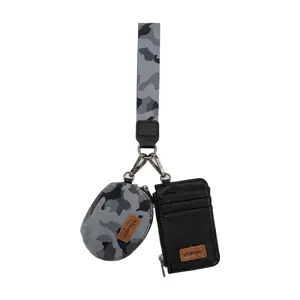 Wrangler Camo Print Dual Pouch Wristlet for Women - Stylish Camouflage Design with Secure Zipper Closure