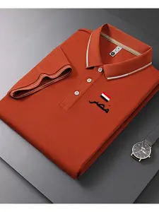 Men's Casual Summer Print T-Shirt with Egyptian Flag, Fashion Short Sleeve Top, Geometric Design, Lightweight Breathable Polo Shirt