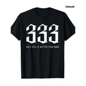 T-shirt with 333 digital signature design, suitable for concerts, music festivals, and daily wear