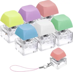 6Pcs Keyboard Fidget Toys for Adults, Mechanical Clicker Keyboard Toy for Classroom, Fidget Keychain Multicolored Keyboard Decompression Toys, Gifts to Relief Stress Pass The Time