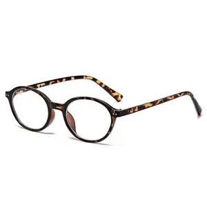 Vintage Tortoiseshell Eyeglasses - Oval Unisex Frame With Blue Light Filter