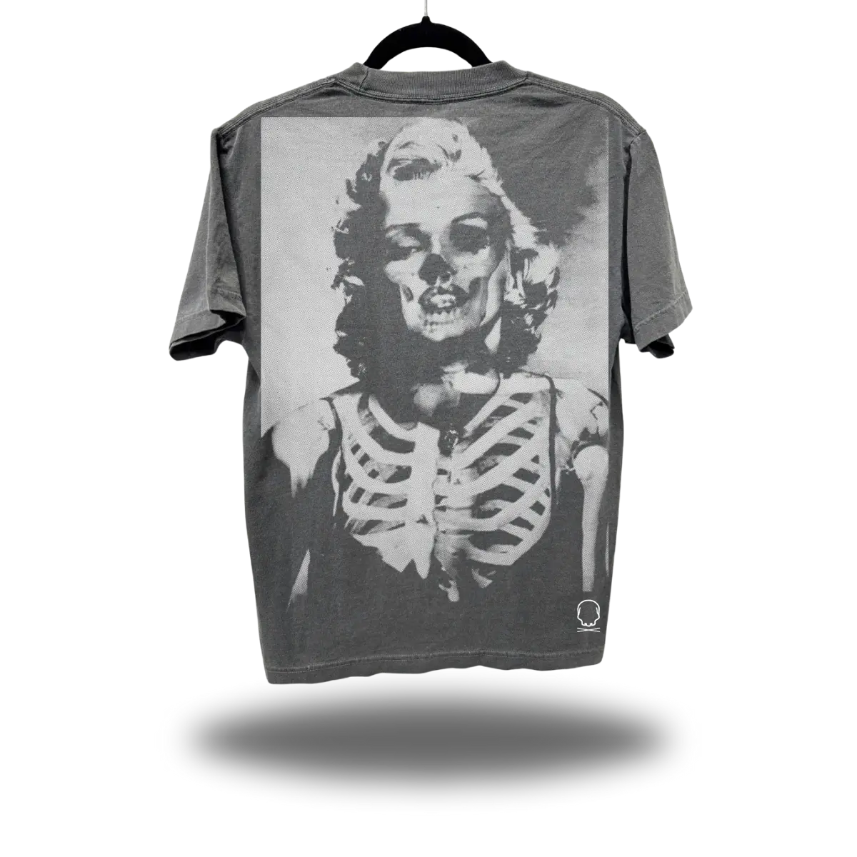 TheDriveClothing Marilyn Skeleton Faded Black Oversized Tee – Y2K Streetwear Graphic T-Shirt, Vintage Grunge Biker Fashion, TikTok Viral Skater Shirt, Oversized Urban Festival Outfit, Unisex Cotton Tee