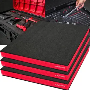 Tool Box Foam, 3Pack 16x12x2 inch, Foam Inserts for, Polyethylene Sheets for Toolbox Hard Case, Tool Shadow Insert, Kaizen Organizer Sheet