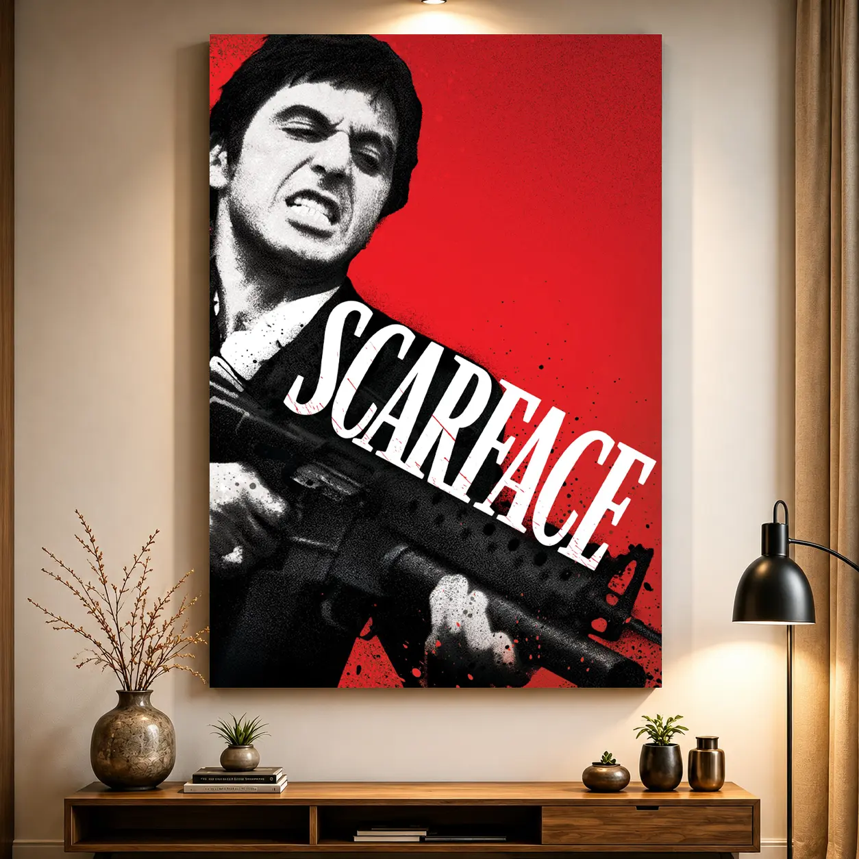 Scarface Gangster Legend Poster, Modern Art Design, Decorative Artwork, Fashion Decoration, Wall Decoration, Living Room Bedroom Decoration, Hallway Office Mural, Kitchen, Home Poster, Wall Art Print, Ideal Gift, Decoration Items, Ornaments