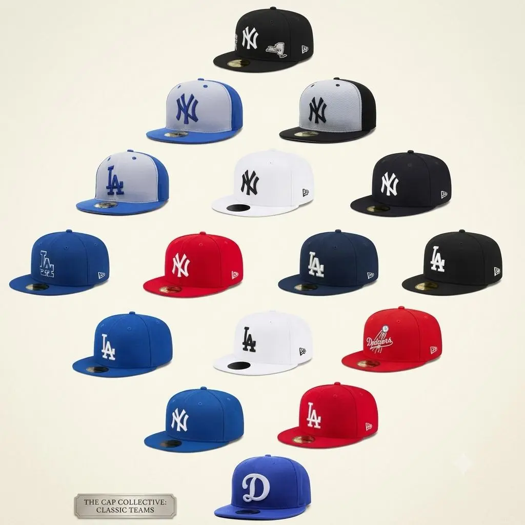 NEW ERA 59FIFTY MLB Baseball Hat National Teams Fitted Snapback Los Angeles Dodgers New York Yankees Boston Red Sox Caps Hat Fashion for Men Women. Premium Baseball Style Accessory. Adjustable Gorras Sombreros. Viral TikTok Trend.