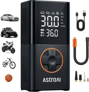 AstroAI L7 Tire Inflator Portable Air Compressor Cordless Mini Bike Pump with Digital Dual Values Display 150 PSI Car Tires Air Pump LED Lights Pressure Gauge for Auto Motorcycles Bikes Balls AstroAI