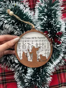 Christian Ornament, Nativity Ornament Set 2024, Music Sheet Nativity Ornament, Jesus Ornament, Christmas Ornaments 2024, Christmas Ornament