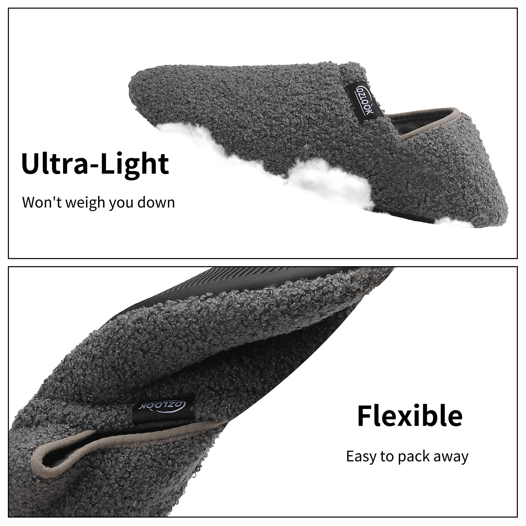 House Slippers for Women Men , Womens Mens Slippers with Non-slip Sole Slip On for Indoor & Outdoor, Portable Slippers for Home Travel Hotel,Winter Warm Slippers Footwear Shoe