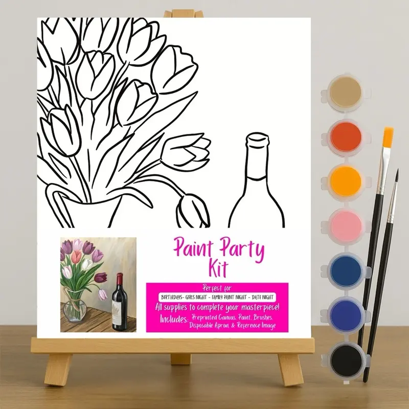 Paint Party Canvas Sip and Paint Kit
