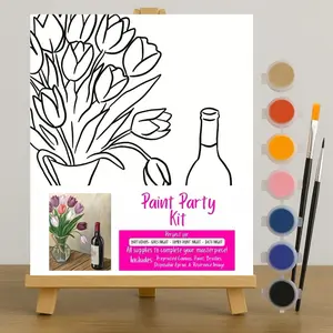 Paint Party Canvas Sip and Paint Kit Paint Party Canvas Sip and Paint Kit