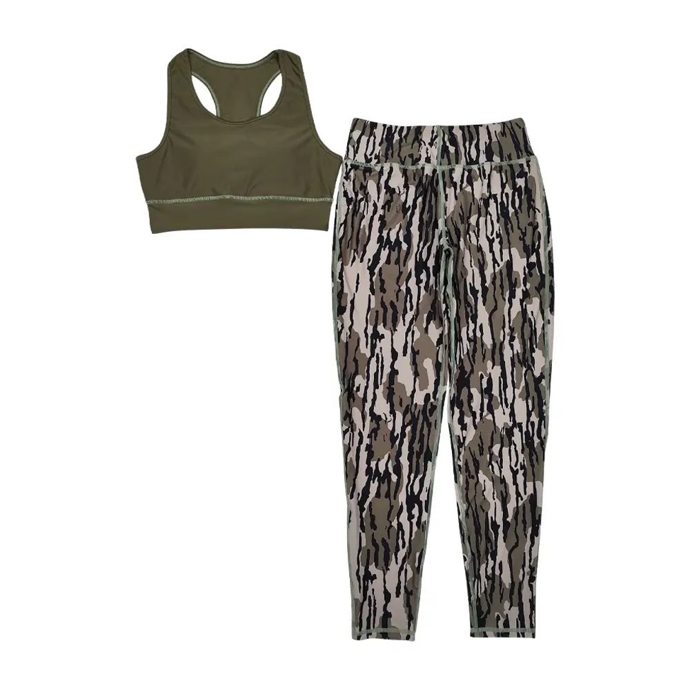 Women's 2-Piece Sportswear Set, High-Waisted Camo Print Leggings and Sleeveless Tank Top, Stretchy Fabric for Workout & Yoga, Athlete Life, Workout Outfit Inspo