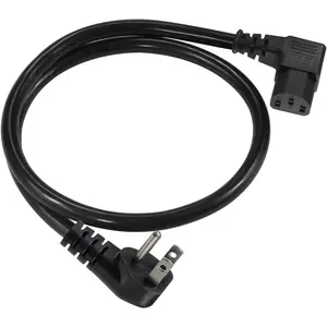 90 Degree Computer Power Cord - 2FT Right Angle IEC Power Cord, Universal PC Power Supply Cord, 16AWG, Black NEMA 5-15P Angle Type to C13 3 Prong Angled AC Power Cord for PC Monitor/Wall Mounting TV