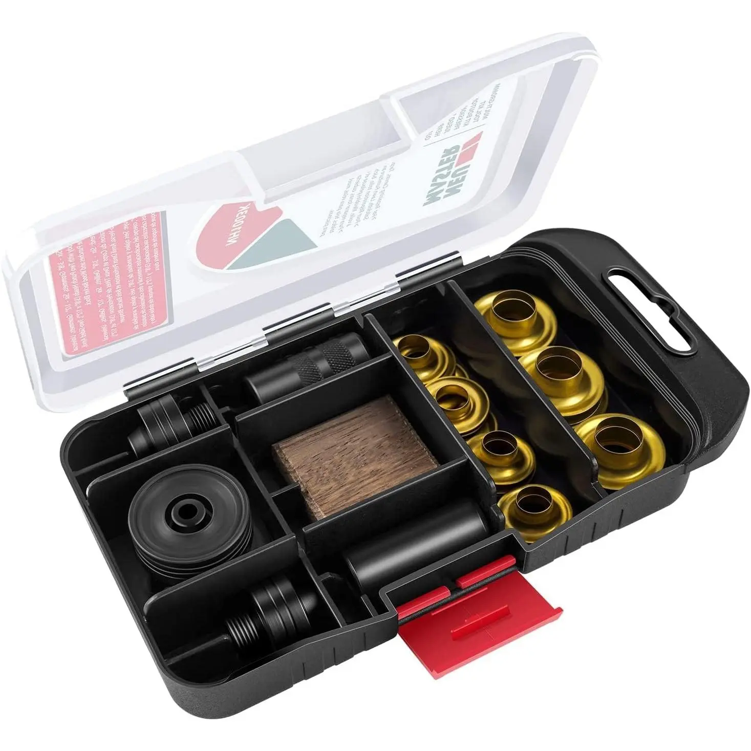 Grommet Kit,  3/8" and 1/2" Solid Brass Grommets with Eyelets Setting Tool and Storage Box, NH1003K