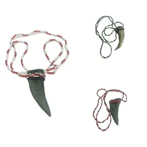 Santería Necklace Eleke with Horn Pendant – Beaded Elegance for Spiritual Protection