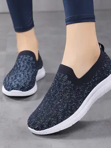 Women's Fashion Mesh Shoes, Casual Comfortable Daily Sports Shoes, Versatile Round Toe Sneakers, Trendy Slip On Style Walking Shoes for All Seasons