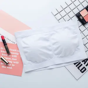 Anti-Exposure One-Piece Tube Top. Double Layer with Chest Pads, Off-Shoulder Strapless Bra for Summer. Women's Base Layer Underwear Womenswear Bridal