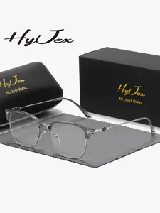 HyJex 1 Piece Unisex Business Style Full Frame Plaon Glasses Enhance One's Temperament Square Frame Plaon Glasses