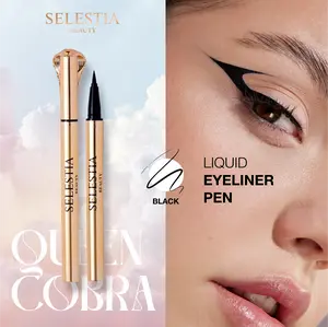 SELESTIA BEAUTY Liquid Eyeliner Pen Queen Cobra - Long Lasting Eyeliner Pencil - Black Eyeliner Liquid Liner for All Day Wear 0.016 fl. oz.