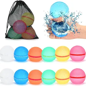 8 Pcs Reusable Magnetic Silicone Water Balls, Refillable Water Bomb Kids Outdoor Summer Water Fight Game Toy, Pool Beach Party Favor Gift