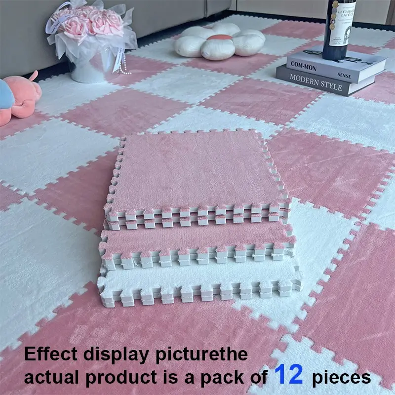 12-Piece Minimalist Style Rug Set, Easy-Clean Bedside & Window Sill Mats, Perfect for Bedroom Decor, Girls' Room Essentials