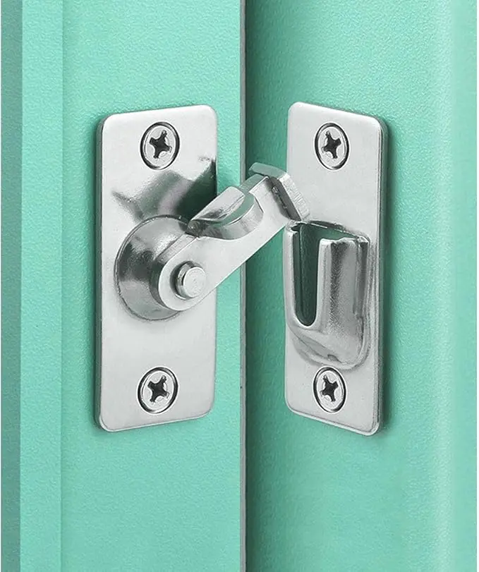 MINI Size 90 Degree Door Latch Sliding Screen Door Latch Barn Door Lock Hasp Latch Clasp Lock Pocket Door Locks and Latches